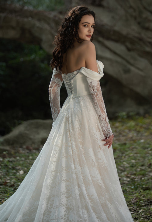 Chantilly Lace 3605 bridal gown at Belles and Brides, Redcliffe bridal boutique near Brisbane – view 2