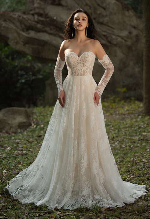 Chantilly Lace 3605 bridal gown at Belles and Brides, Redcliffe bridal boutique near Brisbane