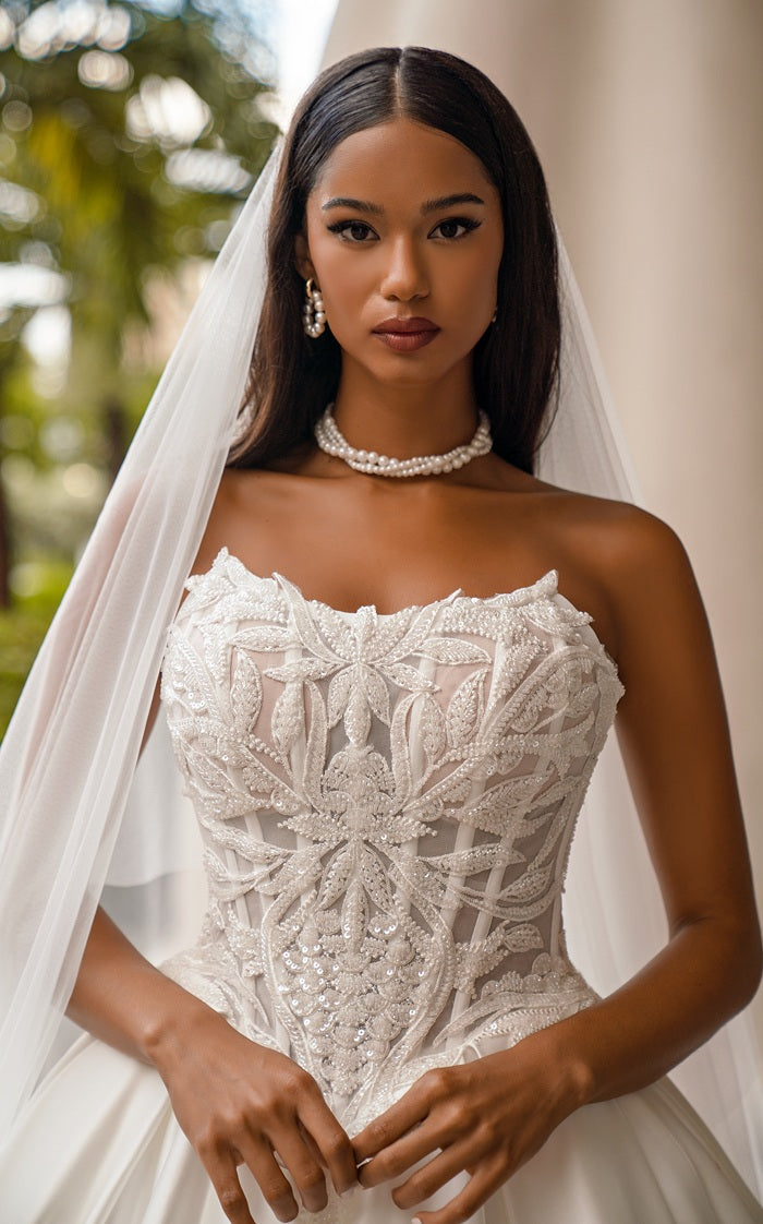 Morgan bridal gown at Belles and Brides, Redcliffe bridal boutique near Brisbane